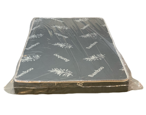 TWIN (SINGLE) SIZE- (GREY BAMBOO PRINT)- 5" THICK FOAM MATTRESS
