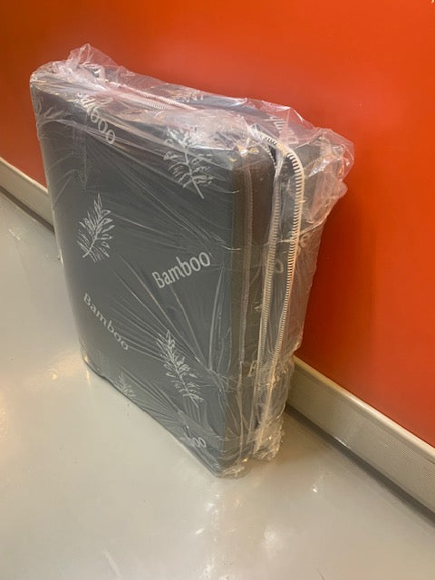 TWIN (SINGLE) SIZE- (GREY BAMBOO PRINT)- 5" THICK FOAM MATTRESS