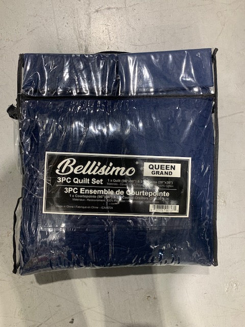 QUEEN SIZE- (BELLISIMO BLUE)- QUILT 3 PC. SET