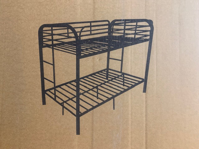 DOUBLE/ DOUBLE- (2830 SILVER)- METAL BUNK BED- OUT OF STOCK UNTIL august 31, 2024