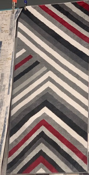 5' X 8'- (DENVER RED LINES)- AREA RUG