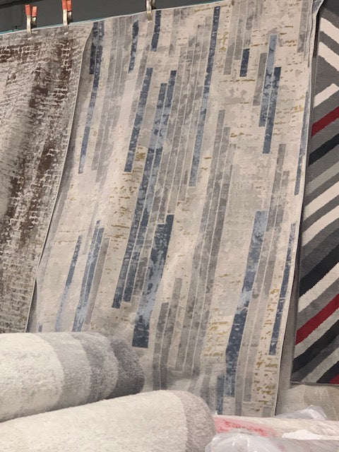 5' X 8'- (VERONA GREY AND BLUE)- AREA RUG