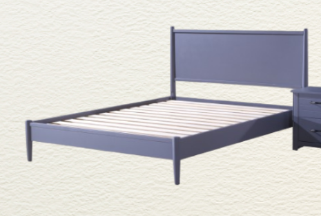 QUEEN SIZE- (JAZZ DARK GREY)- WOOD BED FRAME- WITH SLATS