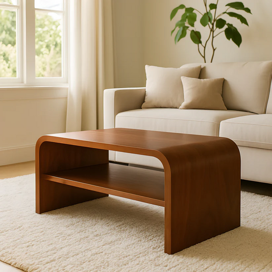(JEFFREY WALNUT- 1)- WOOD COFFEE TABLE