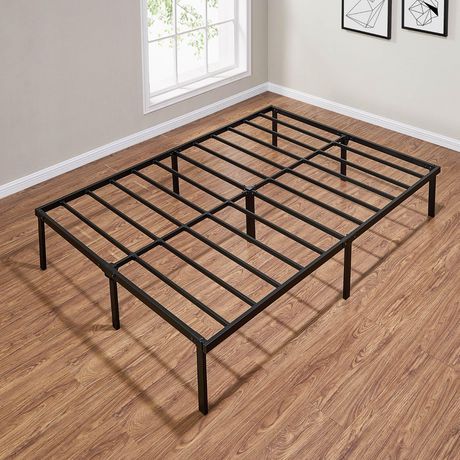 TWIN (SINGLE) SIZE- (KD BLACK)- METAL BED FRAME- WITH SLATS