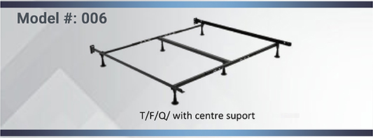 TWIN- DOUBLE- QUEEN- (006L WITH LEGS)- ADJUSTABLE METAL BED FRAME- WITH MIDDLE SUPPORT- (BOX SPRING REQUIRED)- INVENTORY CLEARANCE