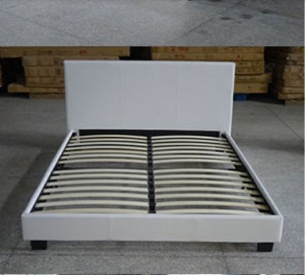 QUEEN SIZE- (PRADO BEIGE)- FABRIC BED FRAME IN A BOX- WITH SLATS