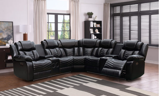 (RICK BLACK)- AIR LEATHER RECLINER SECTIONAL SOFA- TEXT OR WHATSAPP 416 319 8851 FOR STOCK AVAILABILITY BEFORE PAYING