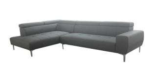 (RELAX DARK GREY LHF)- FABRIC SECTIONAL SOFA- WITH HEADRESTS