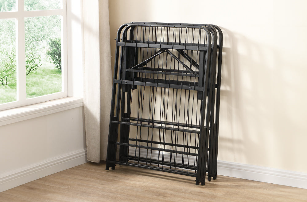 DOUBLE (FULL) SIZE- (2450 BLACK)- METAL BED FRAME- WITH PLATFORM- out of stock until may 28, 2024