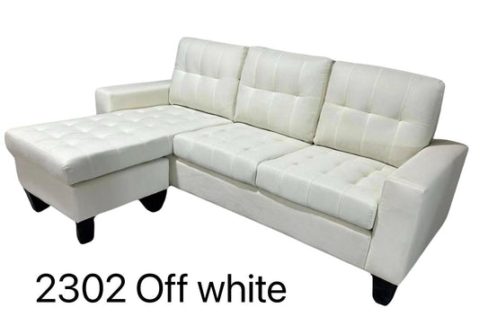 (2302 OFF WHITE)- REVERSIBLE- FABRIC SECTIONAL SOFA