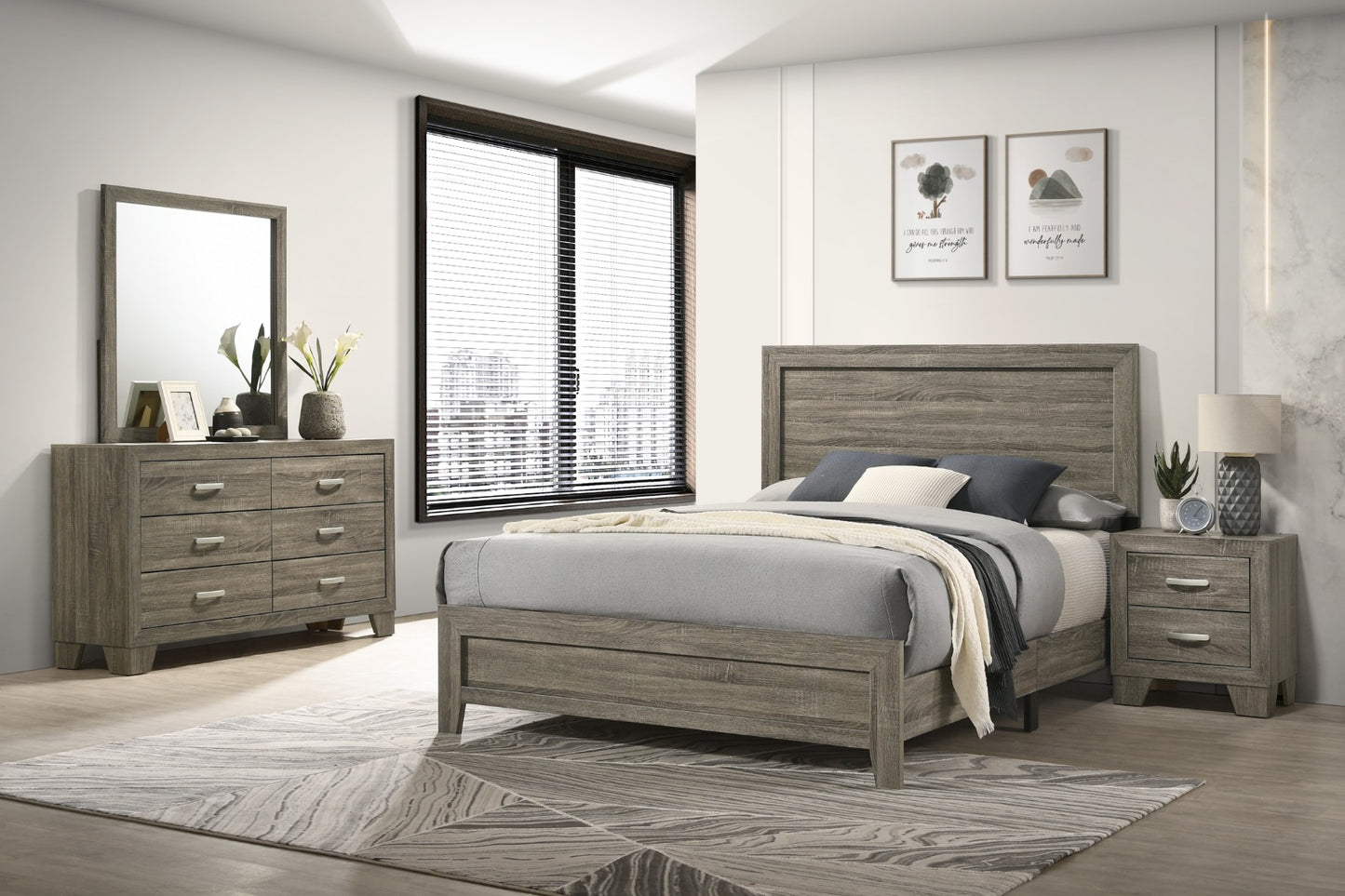 QUEEN SIZE- (SANDAL GREY- 8 PC.)- BEDROOM SET- out of stock until December 23, 2025