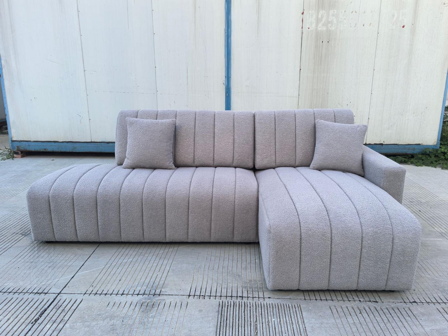 (9001 GREY RHF)- FABRIC SECTIONAL SOFA- TEXT OR WHATSAPP 416 319 8851 FOR STOCK AVAILABILITY BEFORE PAYING