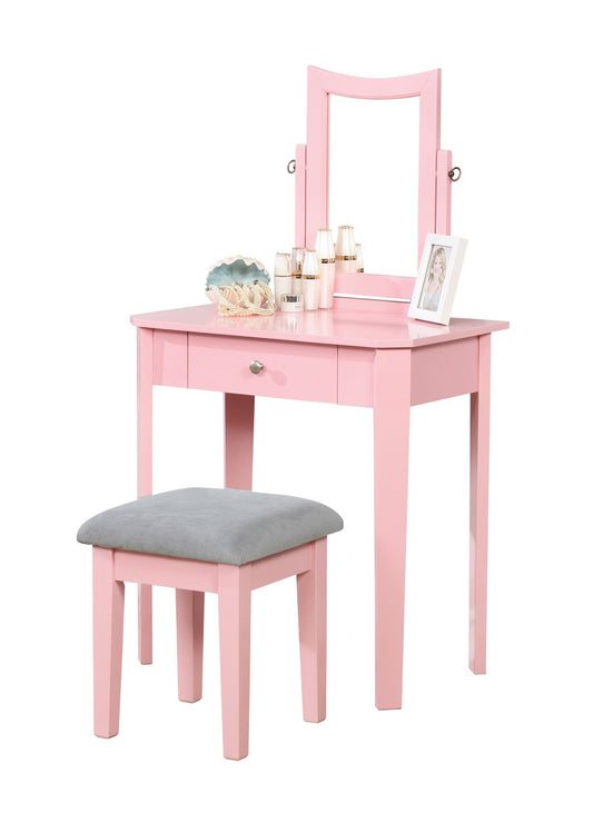 (8137 PINK)- WOOD VANITY SET