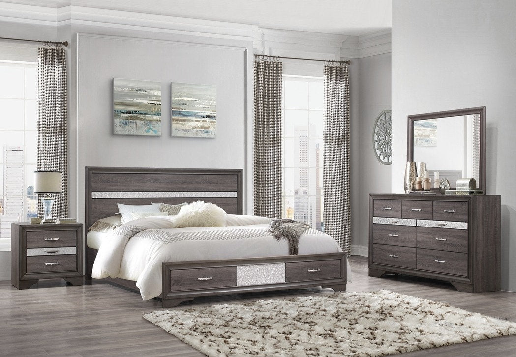 QUEEN SIZE- (HARPER GREY- 8 PC.)- BEDROOM SET- TEXT OR WHATSAPP @ 416 319 8851 FOR STOCK AVAILABILITY BEFORE PAYING