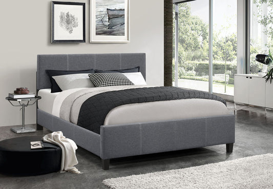 TWIN (SINGLE) SIZE- (5430 DARK GREY)- FABRIC BED FRAME- WITH SLATS