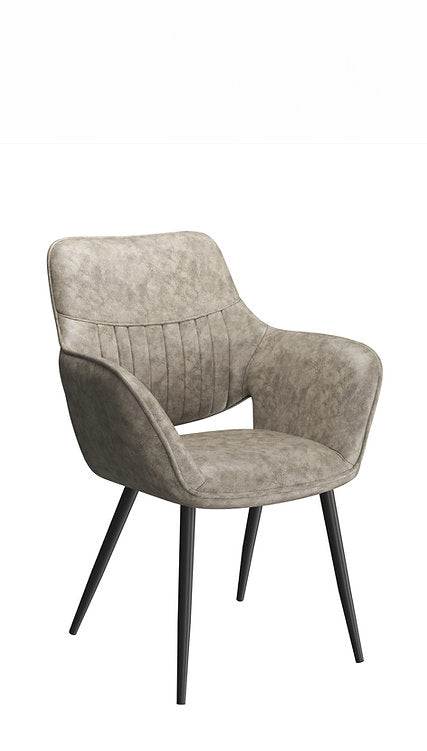 (1546 GREY- 2 PACK)- AIR LEATHER DINING CHAIRS