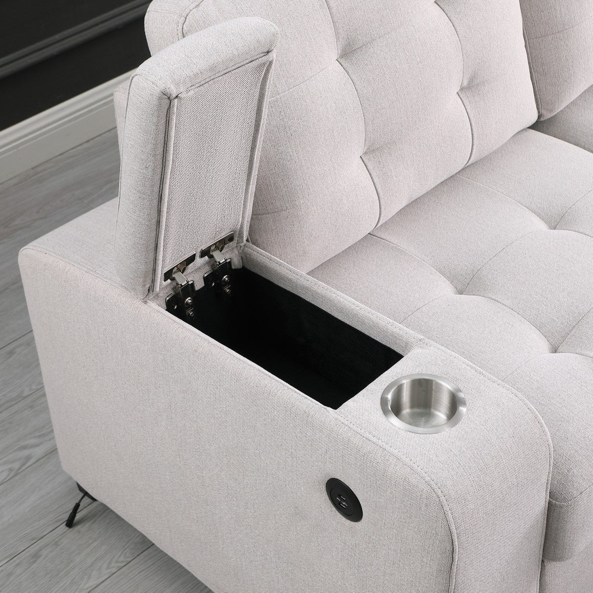 (69622 BEIGE RHF)- FABRIC SECTIONAL SOFA WITH PULL OUT BED- TEXT OR WHATSAPP 416 319 8851 FOR STOCK AVAILABILITY BEFORE PAYING