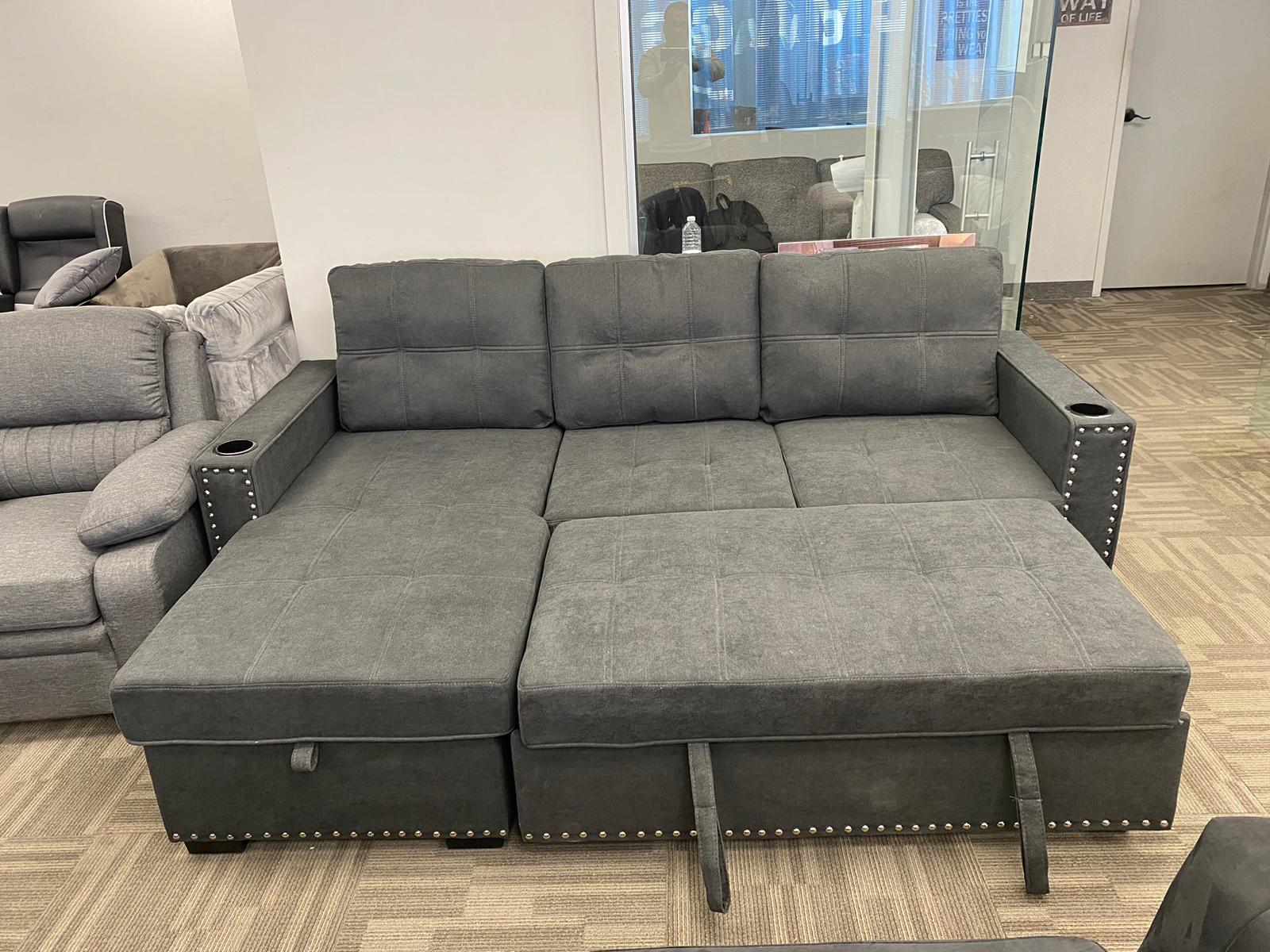 Reversible Fabric Sectional Sofa