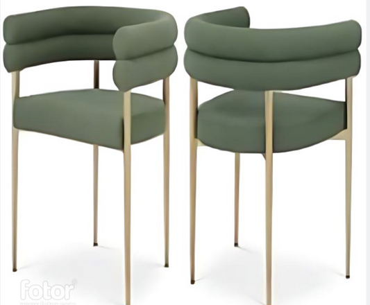 (80411 GREEN AND GOLD- 2 PACK)- FABRIC DINING CHAIRS- out of stock until february 6, 2026