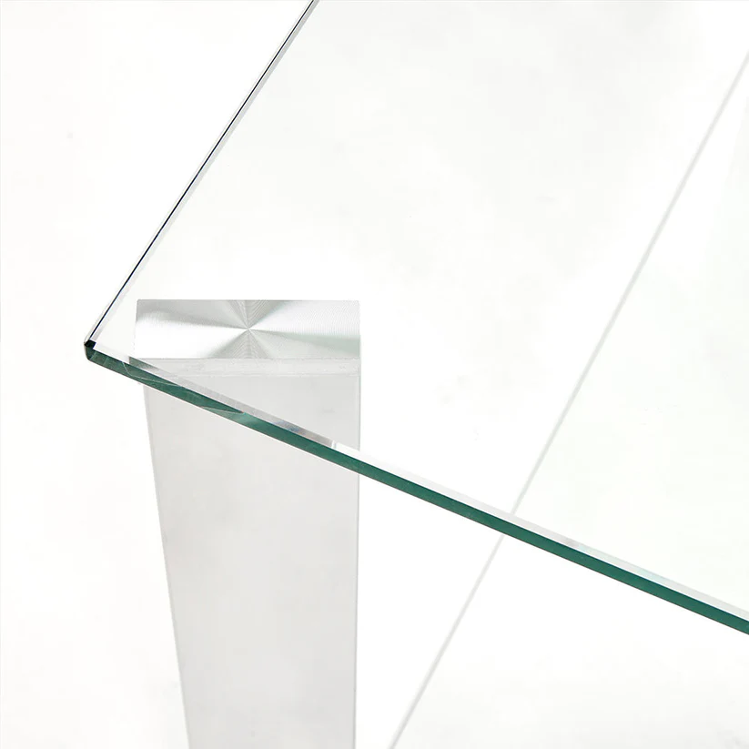 (EVELYN SQUARE CHROME- 1)- GLASS COFFEE TABLE