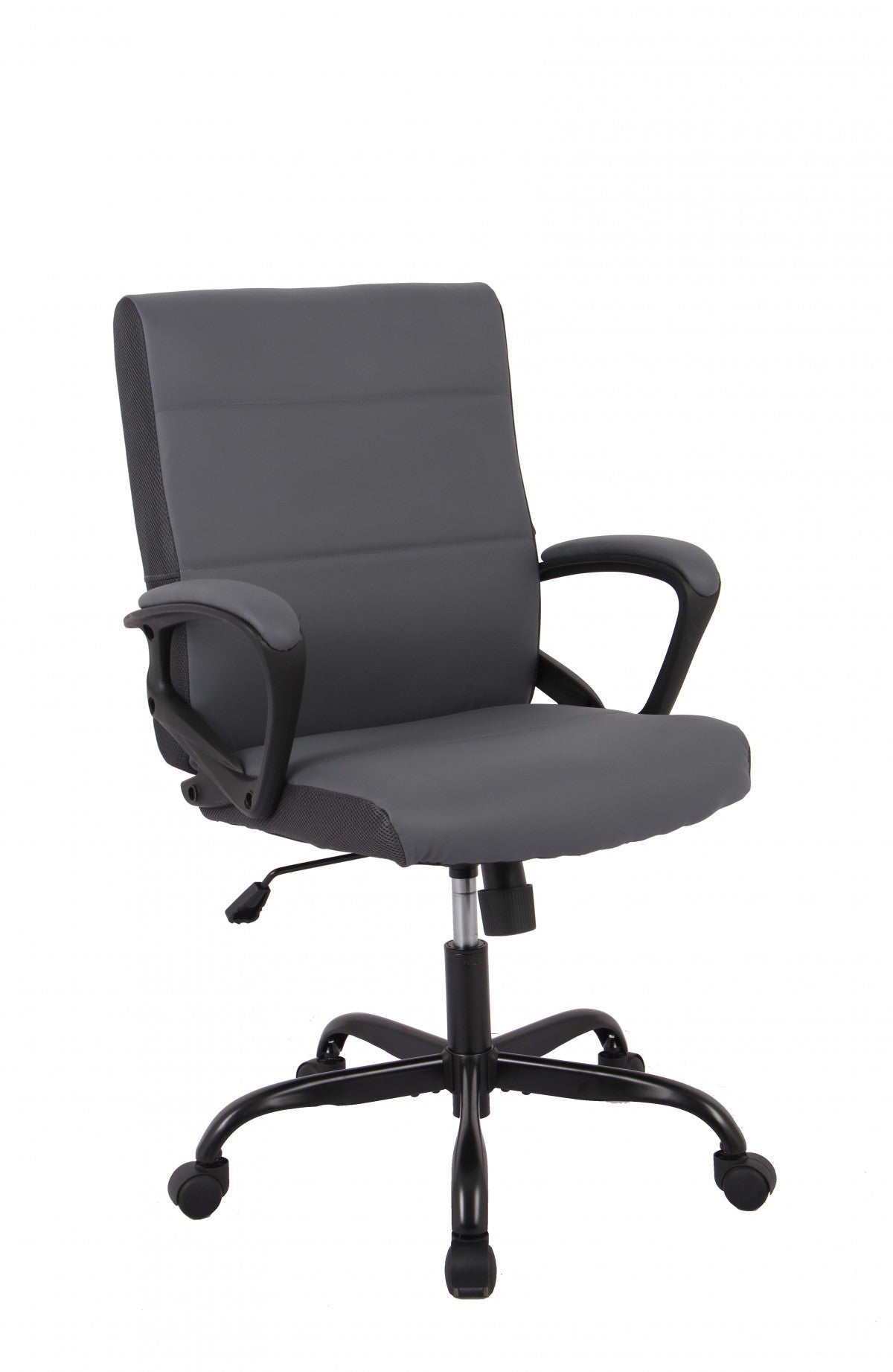 (2600 GREY)- LEATHER COMPUTER CHAIR