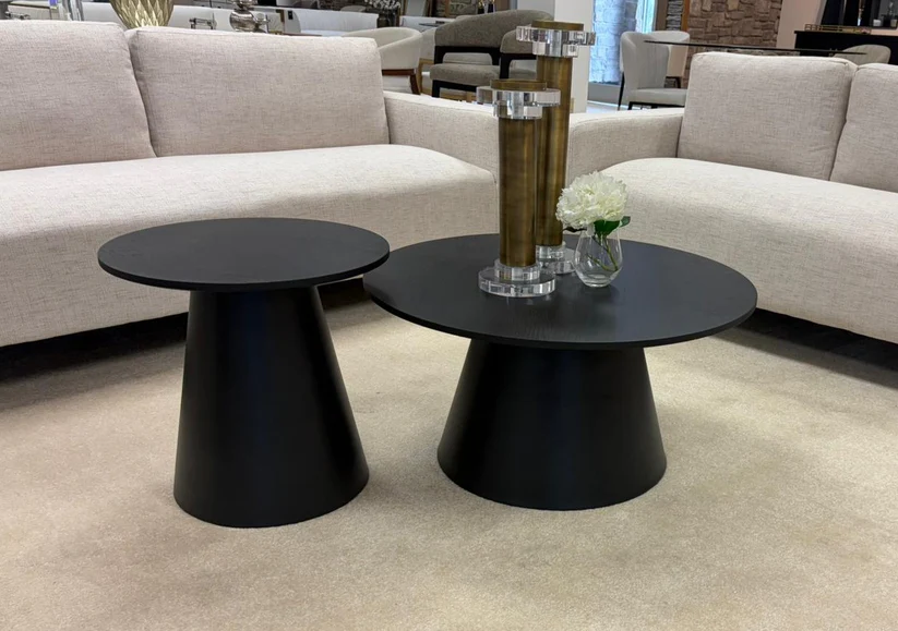 (WALKER BLACK- 1)- WOOD 2 PC. NESTING COFFEE TABLE