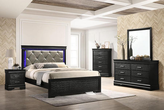 QUEEN SIZE- (JEWEL BLACK- 8 PC.)- BEDROOM SET- TEXT OR WHATSAPP 416 319 8851 FOR STOCK AVAILABILITY BEFORE PAYING