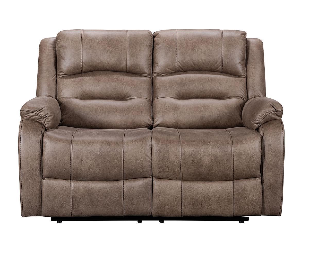 (LARISSA CARAMEL BROWN SLC)- FABRIC MANUAL RECLINER 3 PC. SOFA SET- TEXT OR WHATSAPP 416 319 8851 FOR STOCK AVAILABILITY BEFORE PAYING