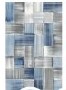 5' X 8'- (VERONA BLUE AND GREY RECTANGLES)- AREA RUG