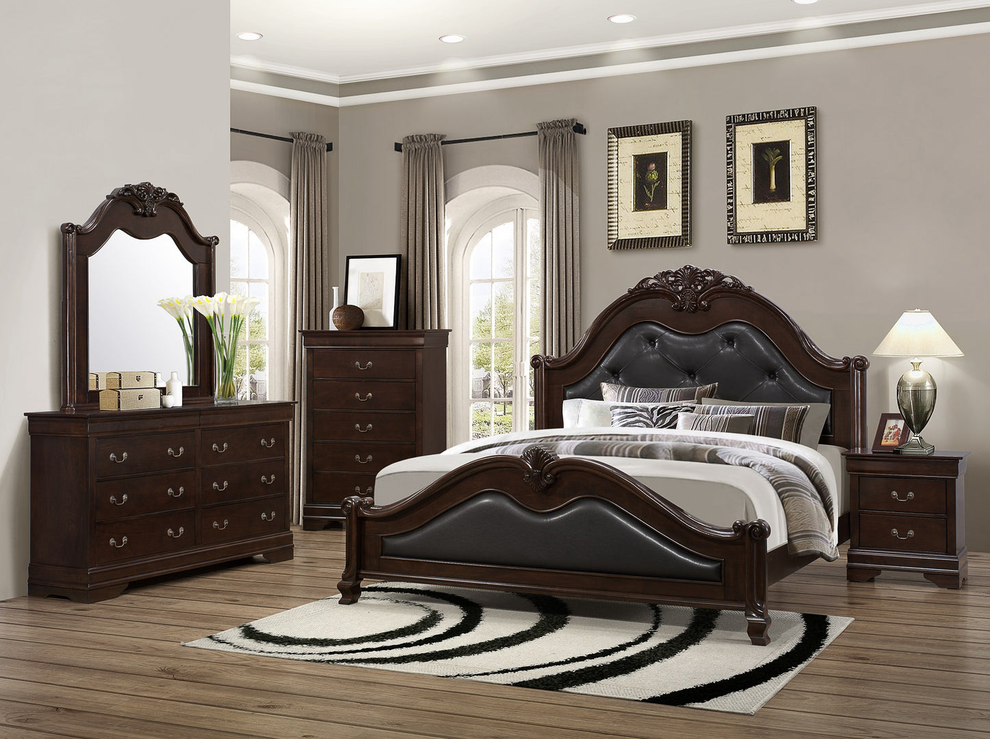 QUEEN SIZE- (VICTORIA BROWN- 8 PC.)- BEDROOM SET- TEXT OR WHATSAPP 416 319 8851 FOR STOCK AVAILABILITY BEFORE PAYING