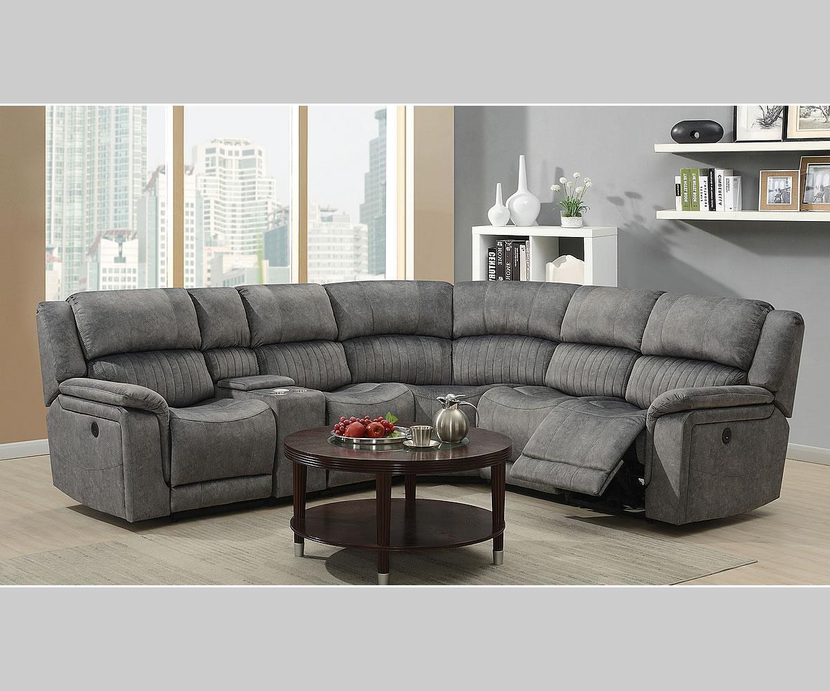 Fabric Power Recliner Sectional Sofa