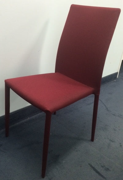 (1007 DISCO BURGUNDY)- STACKABLE- FABRIC DINING CHAIR- FINAL CLEARANCE- only 1 left