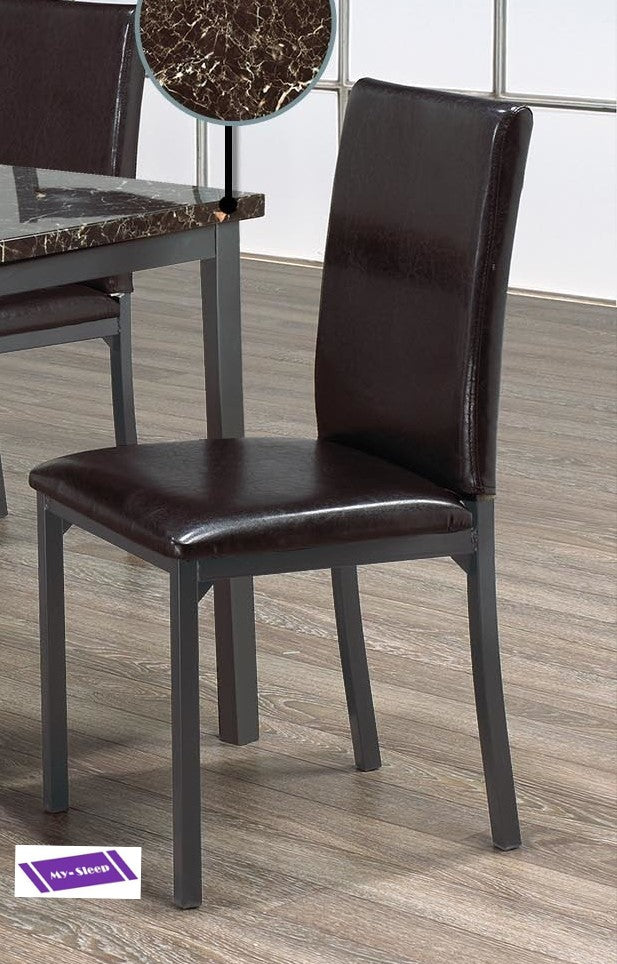 (1036 ESPRESSO)- LEATHER DINING CHAIR
