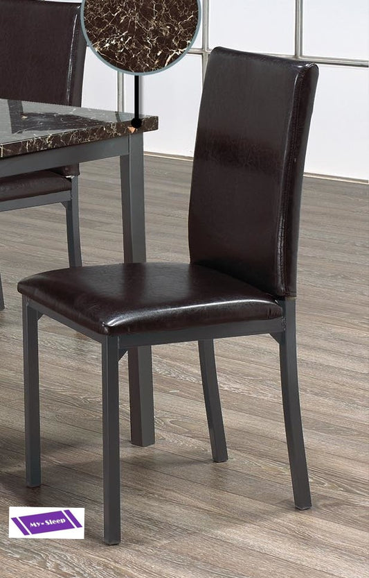(1036 ESPRESSO)- LEATHER- DINING CHAIR