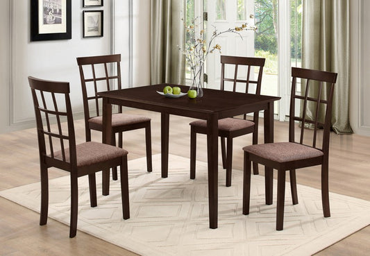 (1047 - 1010 - 5) - ESPRESSO - DINING TABLE - WITH 4 CHAIRS