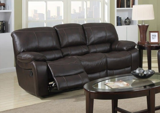 (1150 CHOCOLATE- 1) - LEATHER - RECLINER SOFA