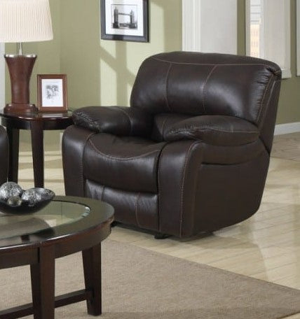 (1150 CHOCOLATE- 3) - LEATHER - RECLINER CHAIR
