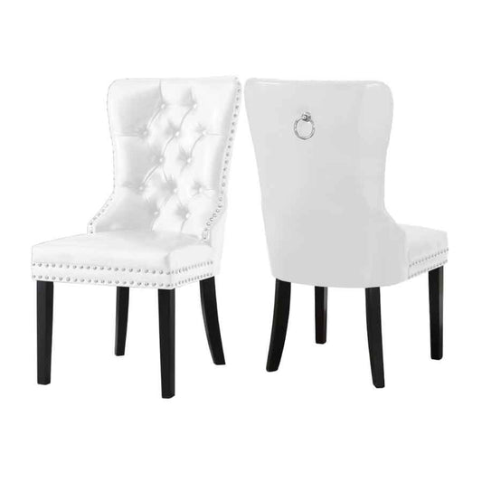 (1151 WHITE- 2 PACK)- LEATHER- DINING CHAIRS