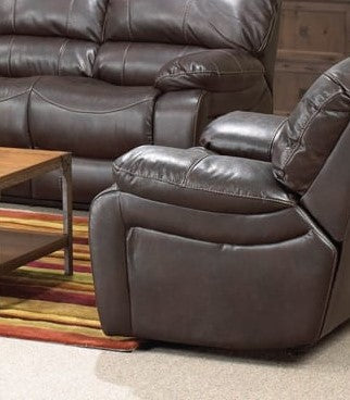 (1155 CHOCOLATE- 6)- AIR LEATHER - POWER RECLINER SOFA SET