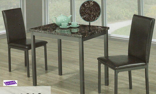 (1210- 1036- 3)- MARBLE LOOK- DINING TABLE- WITH 2 CHAIRS