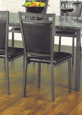 (1241 BLACK- 6)- LEATHER DINING CHAIRS