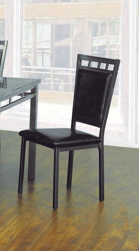 (1241 BLACK- 6)- LEATHER DINING CHAIRS