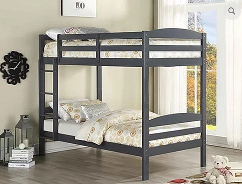 TWIN/ TWIN- (124 GREY)- SPLITTABLE- WOOD- BUNK BED – MySleep Furniture