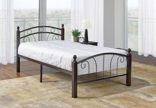 QUEEN SIZE- (128 BLACK)- METAL BED FRAME- WITH SLATTED PLATFORM
