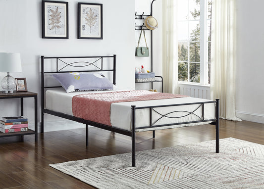 TWIN (SINGLE) SIZE- (154 BLACK)- METAL BED FRAME- WITH SLATS- INVENTORY CLEARANCE