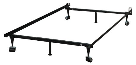TWIN- DOUBLE- QUEEN- (15F WITH WHEELS)- METAL BED FRAME- (BOX SPRING REQUIRED)