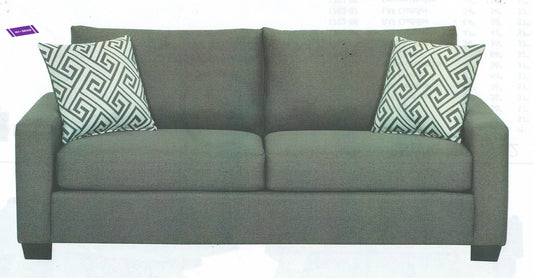 (1702 GREY PILLOW BACK- 1)- FABRIC- CANADIAN MADE- SOFA- (DELIVERY AFTER 10 WEEKS)