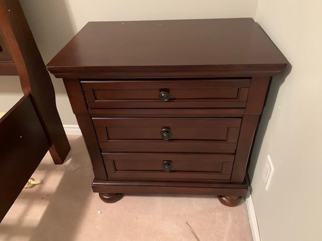 (1718NC CHERRY)- WOOD NIGHT STAND- WITH HIDDEN DRAWER