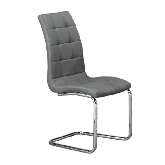 (1752 GREY- 6 pack)- LEATHER DINING CHAIRS